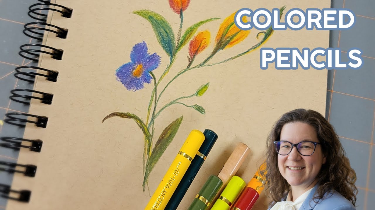 I Cleaned Off My Drafting Table! Polychromos Flower Sketchbook Drawing