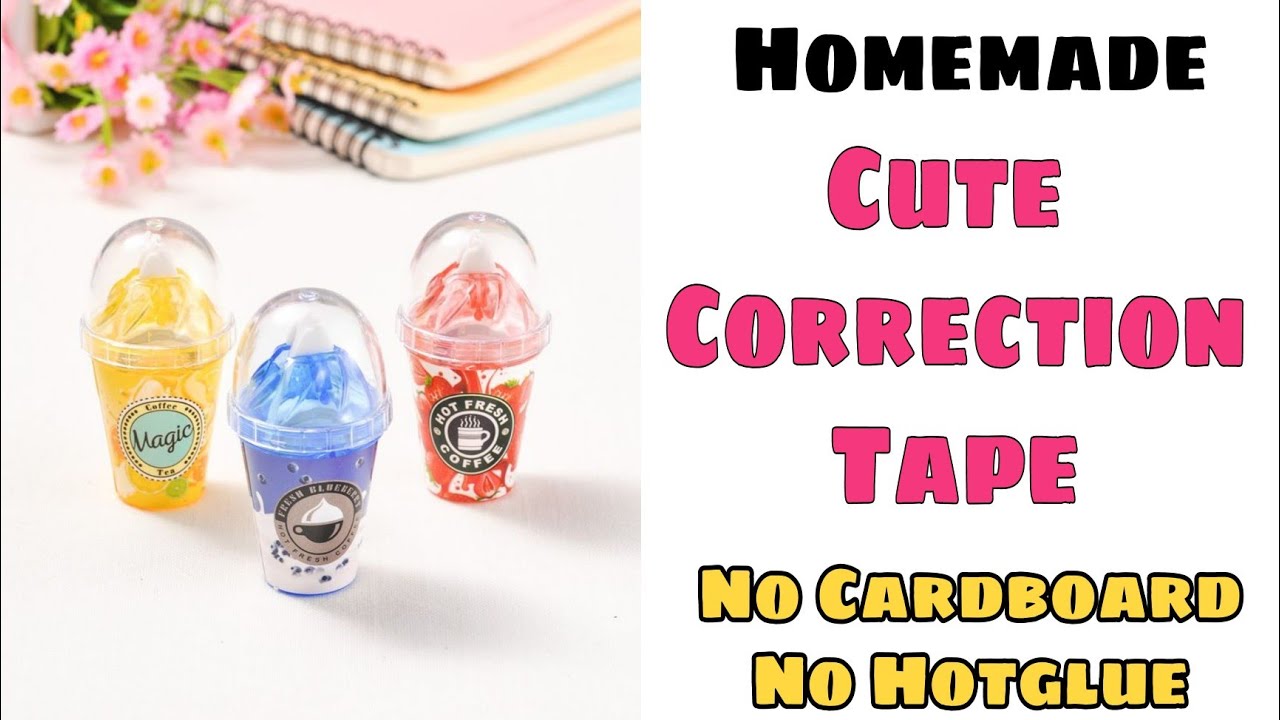 DIY Correction Tape / How to make correction tape at home / Homemade Correction Tape / Paper Craft
