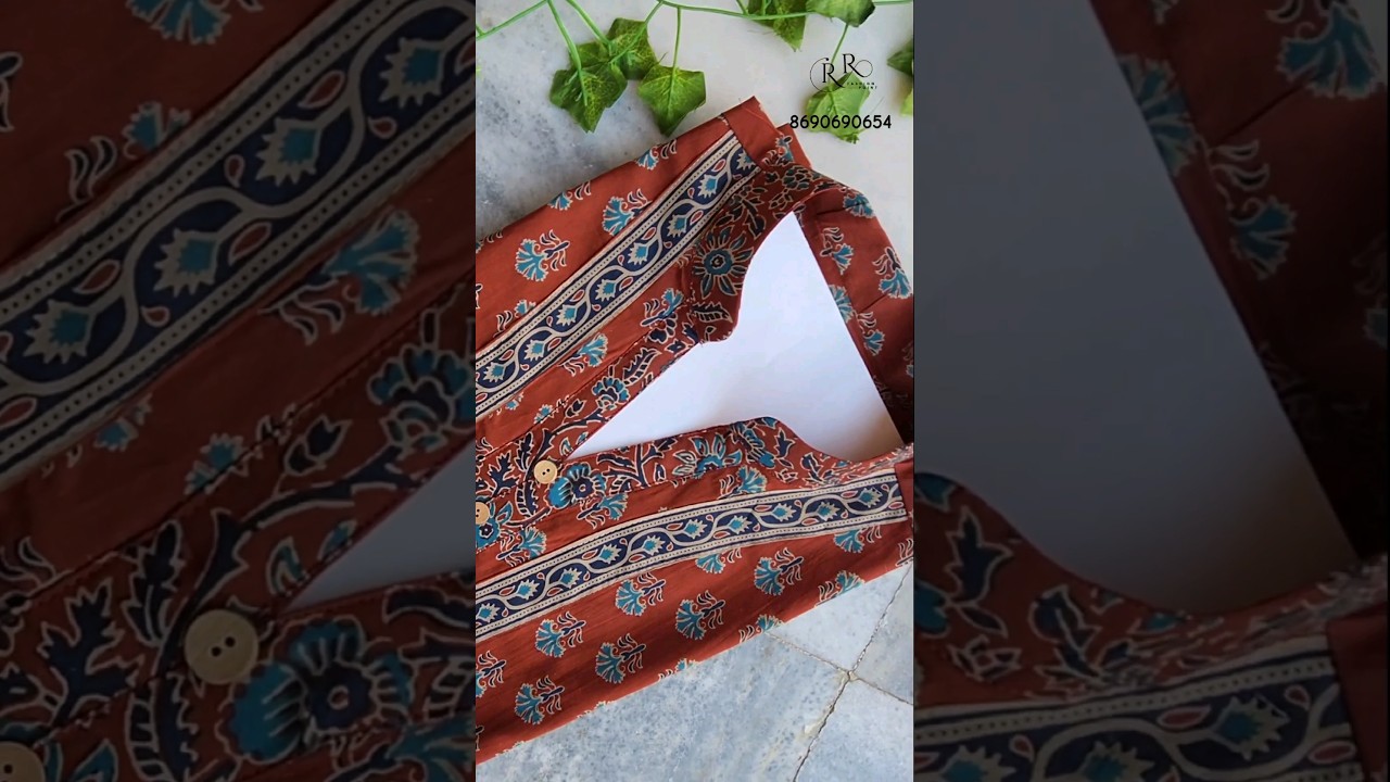 How to Cut Perfect Stand Collar Neck Design / #collarneck