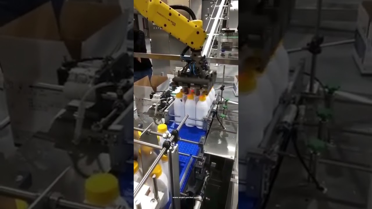 Milchflasche Automatische Sortierung F&uuml;tterungsroboter Handkartonmaschine Ummantelung der Linie test