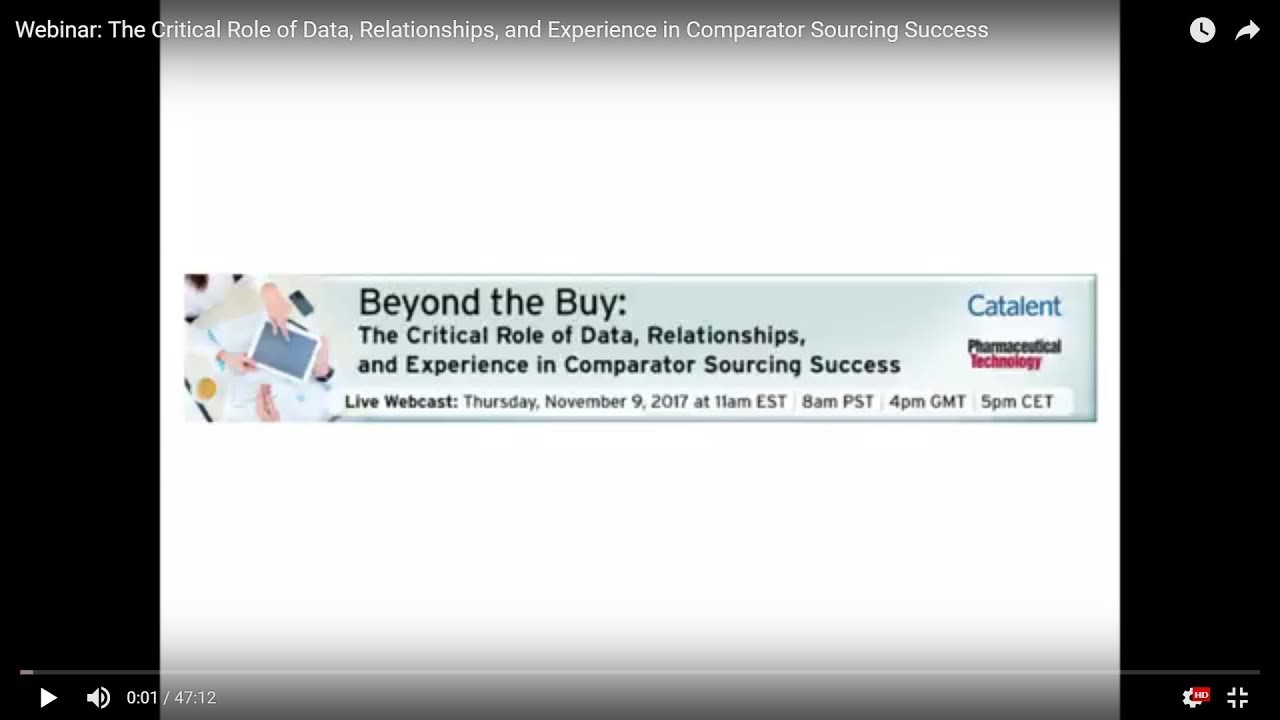Webinar | The Critical Role of Data, Relationships, and Experience in Comparator Sourcing Success
