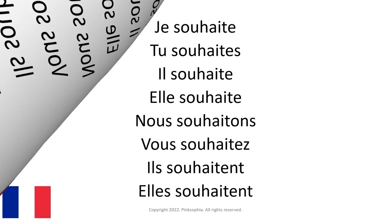 Verbe conjugaison présent : souhaiter = to wish