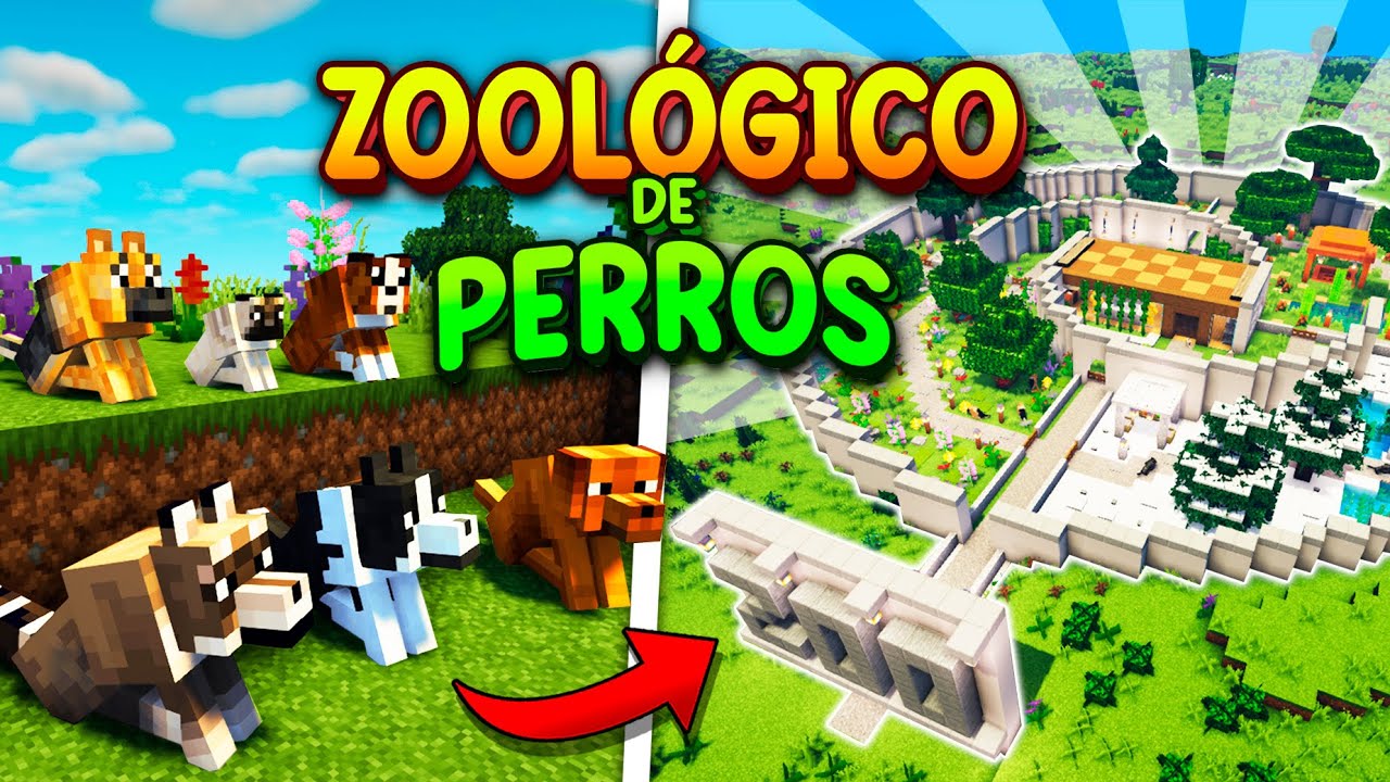 Construí un ZOOLÓGICO lleno de PERROS en MINECRAFT 🐶🐕