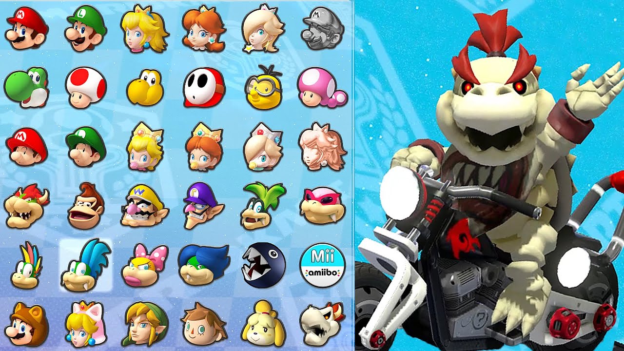 Dry Bone Bowser Jr. in Mario Kart 8 (Special Cup) 4K60FPS