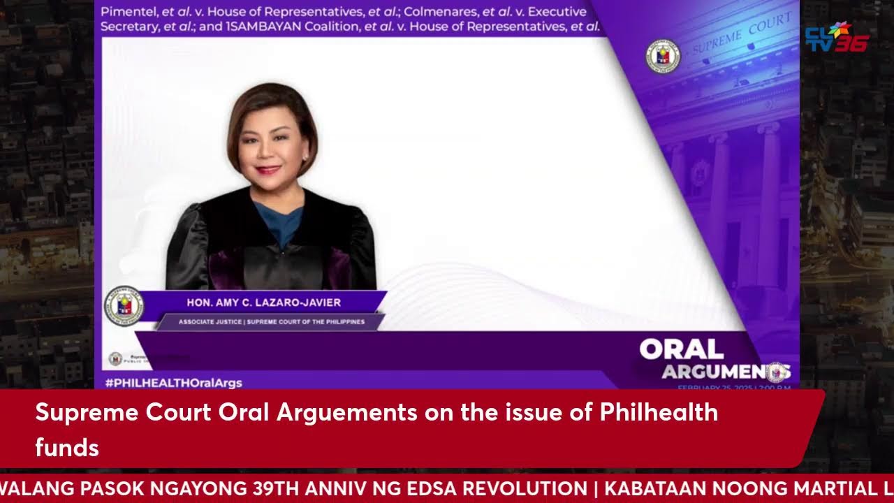 LIVE: Supreme Court Oral Arguements on the issue of Philhealth funds