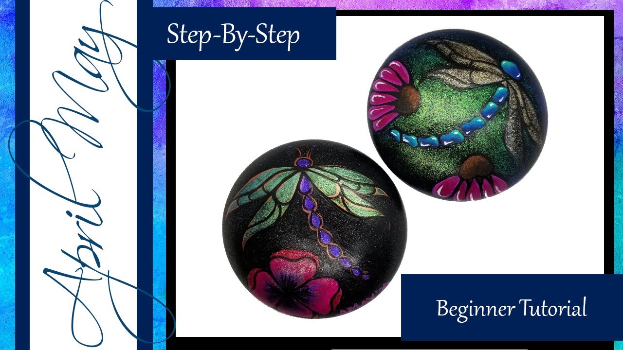 Painting Tutorial #84: How to Draw and Paint a Dragonfly | Rock Painting