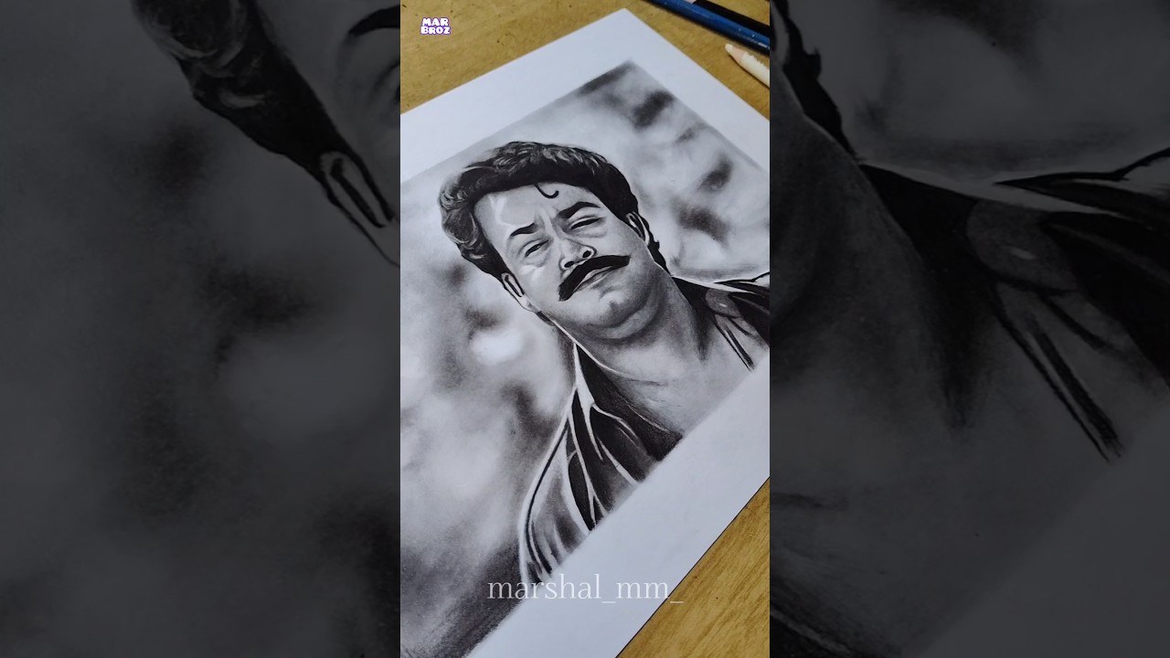 Mohanlal Drawing..📈🔥 | Mangalassery Neelakandan 