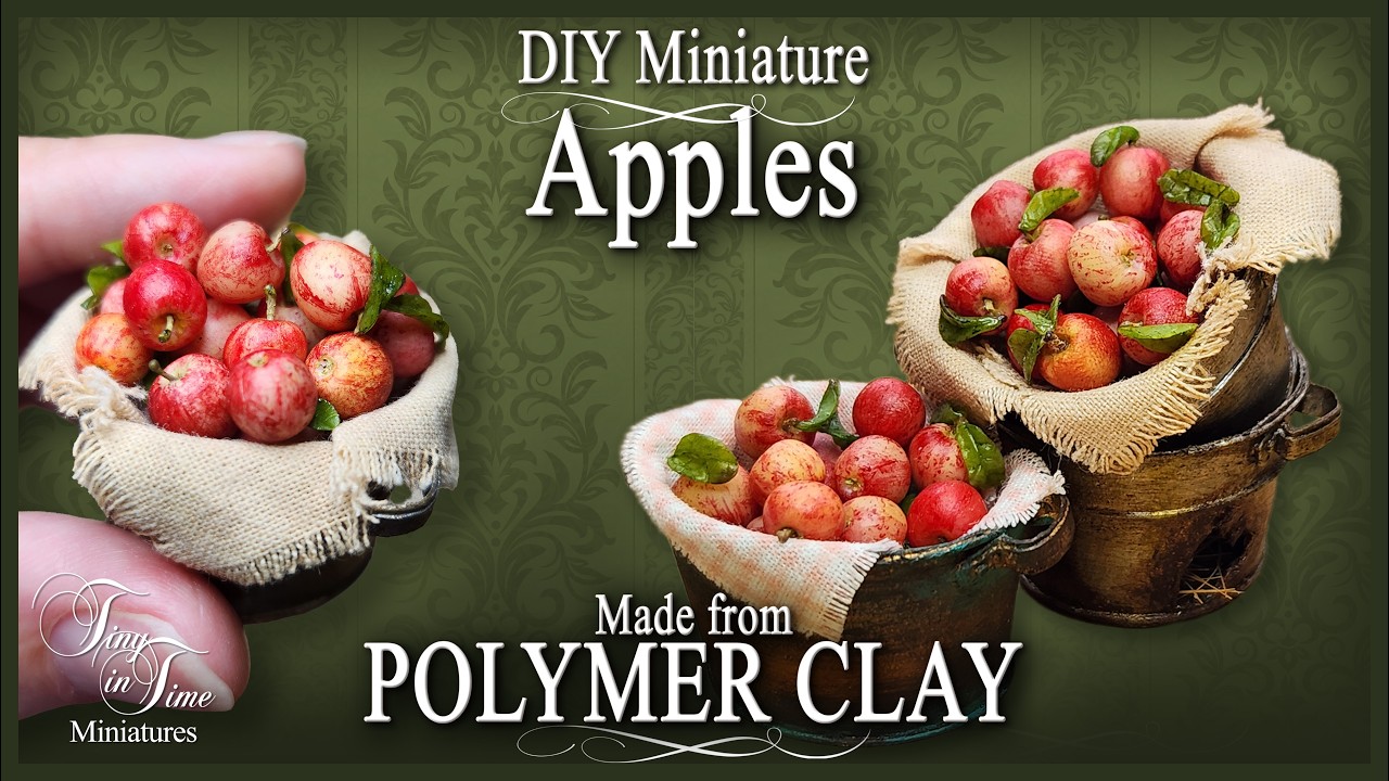 DIY Miniature Apples | Realistic 1:12 Scale Polymer Clay Fruit Tutorial