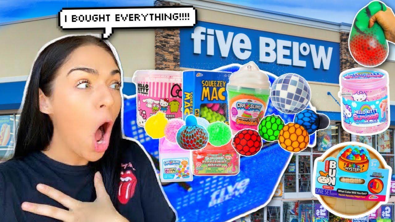 Buying EVERYTHING from FIVE BELOW SLIME, FIDGETS, MORE!! SHOPPING VLOG