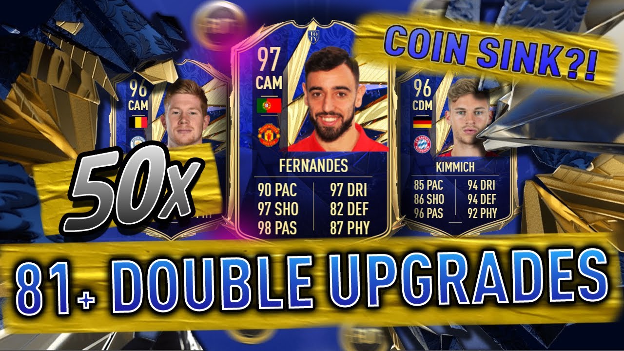 UPGRADE PACKS ARE A COIN SINK?! 50 x 81+ TOTY DOUBLE UPGRADES! FIFA 21 TEAM OF THE YEAR PACK OPENING