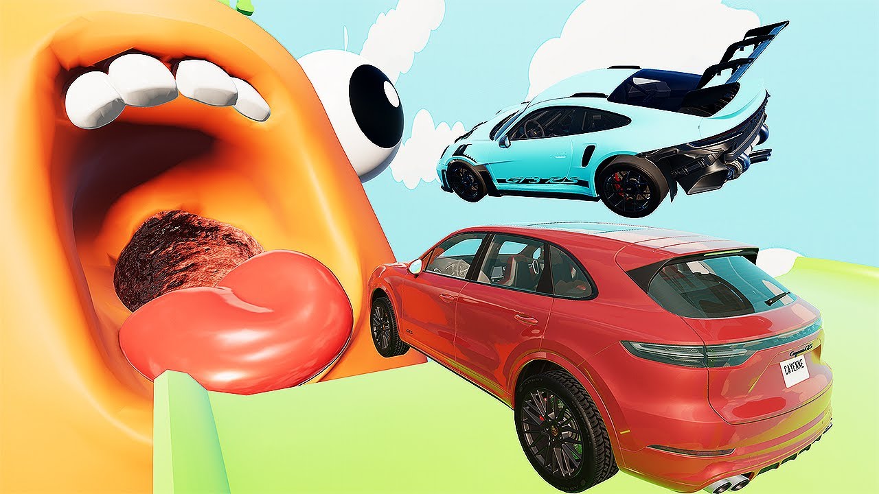 Porsche Cars VS Mystery DOORS - Sports Car Challenge - BeamNG Drive
