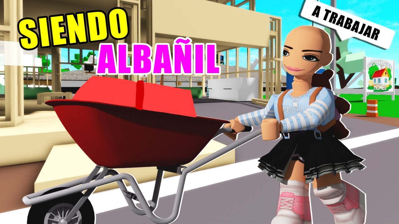 😮Siendo Albañil por 24HRS en Brookhaven😂/Roblox