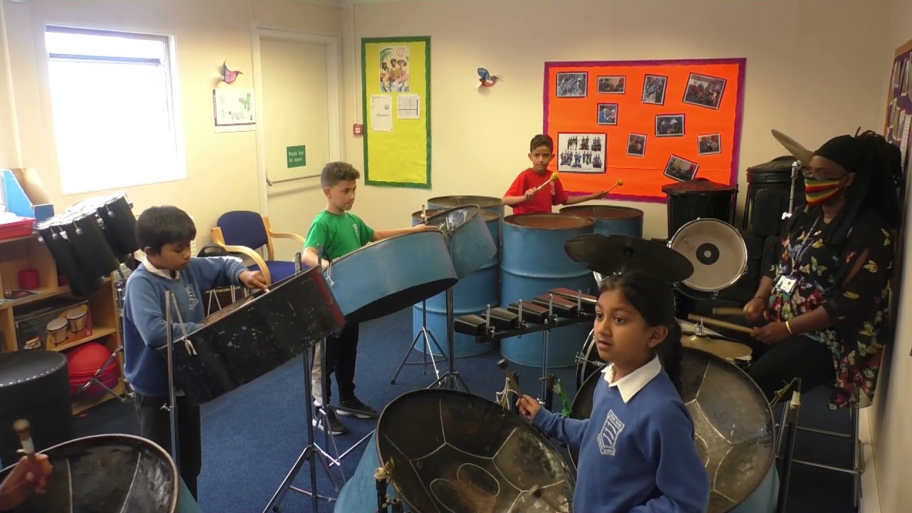 Lyons Park Primary School, Brent, London - Steel Pan Workshop Part 1