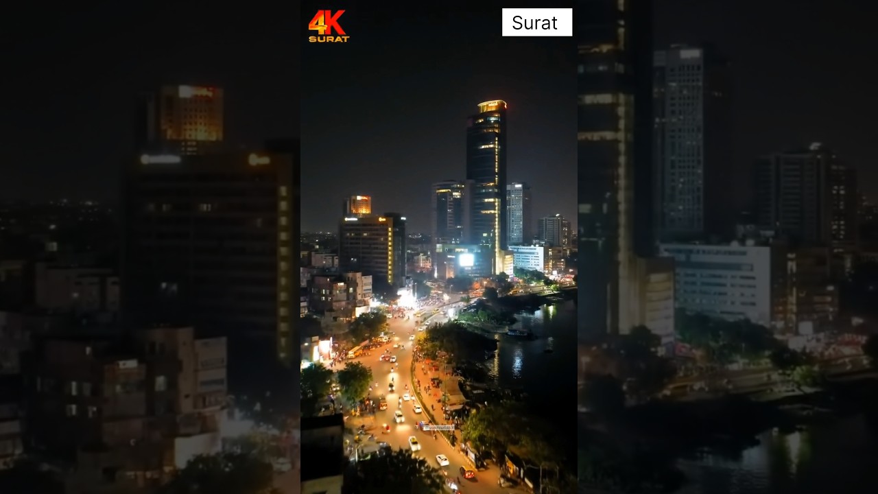 Is This Really Surat? Night View Will Surprise You 😳✨ | Surat City 2050 4k video