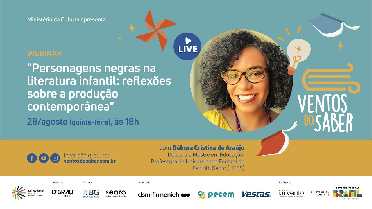 “Personagens negras na literatura infantil” com Débora Cristina de Araújo