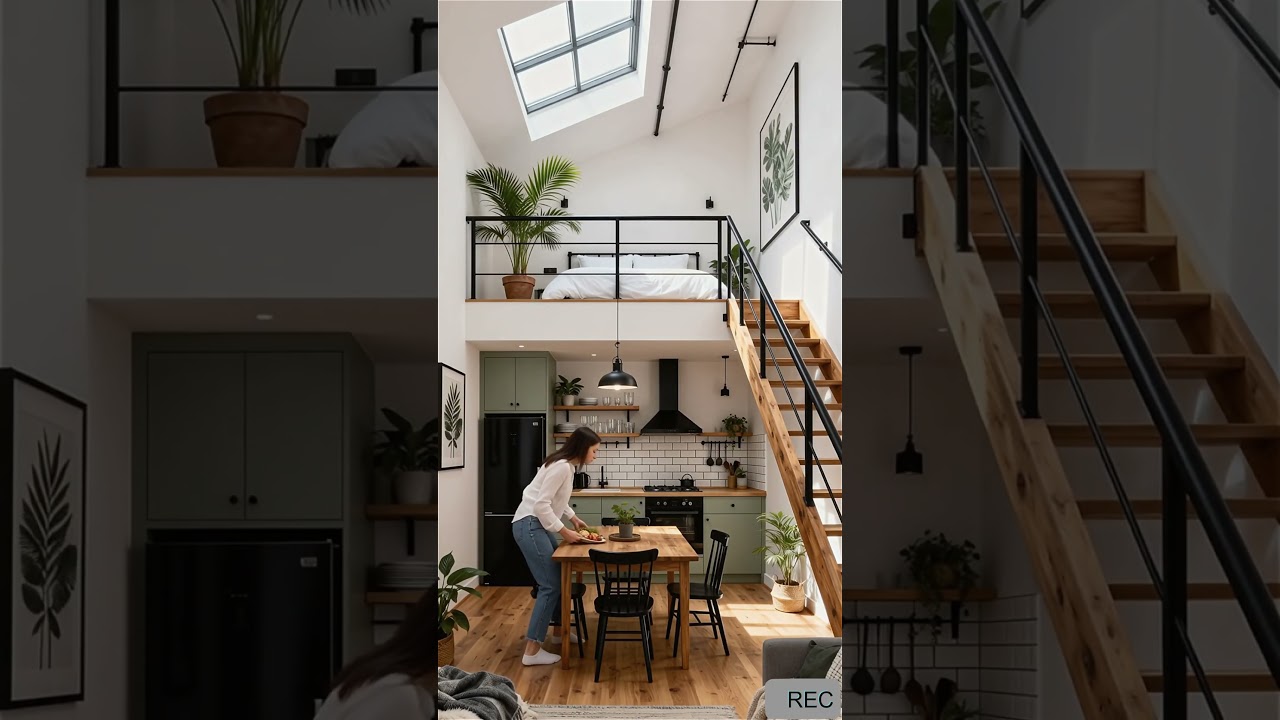 Modern Loft Apartment &ndash; Cozy Minimalist Tiny Home Design 🌿✨ #tinyhouse