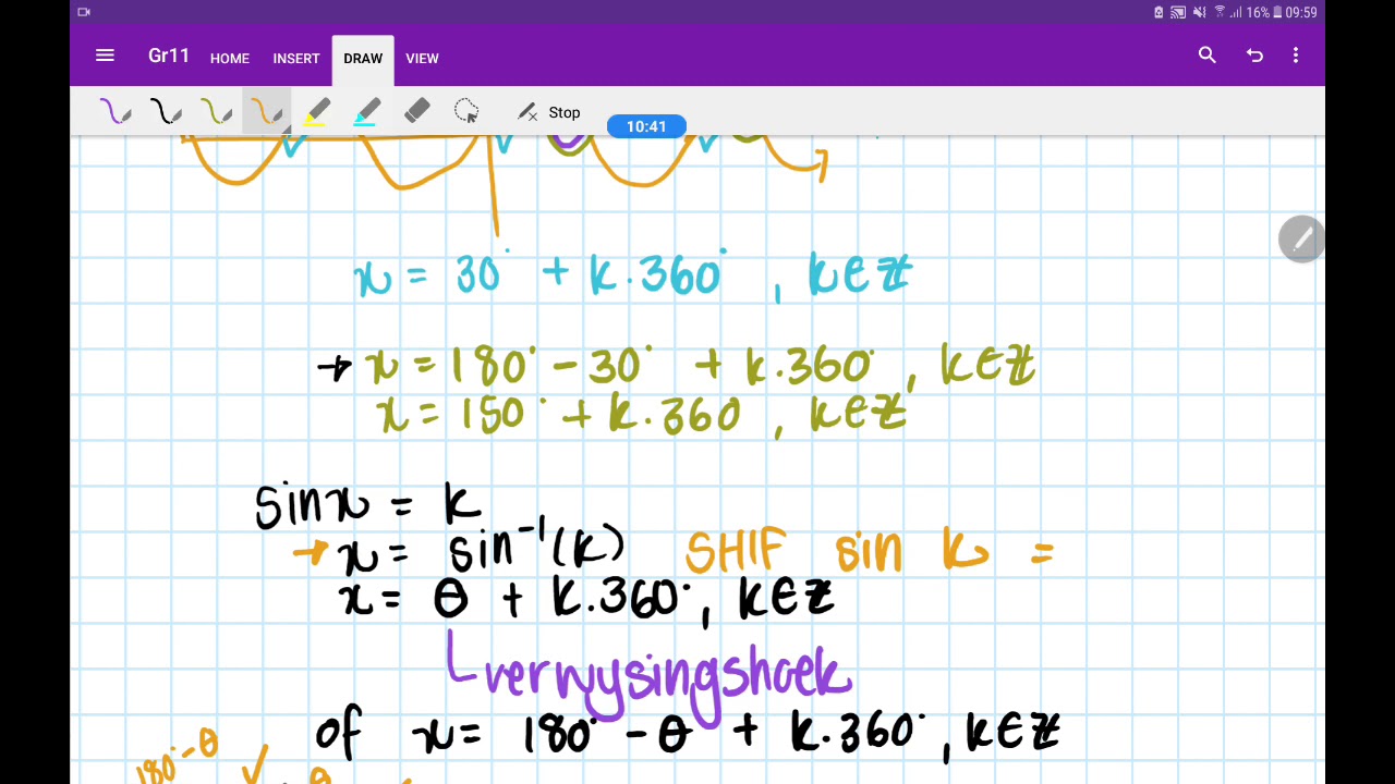 (Gr 11)Trig: Algemene oplossing