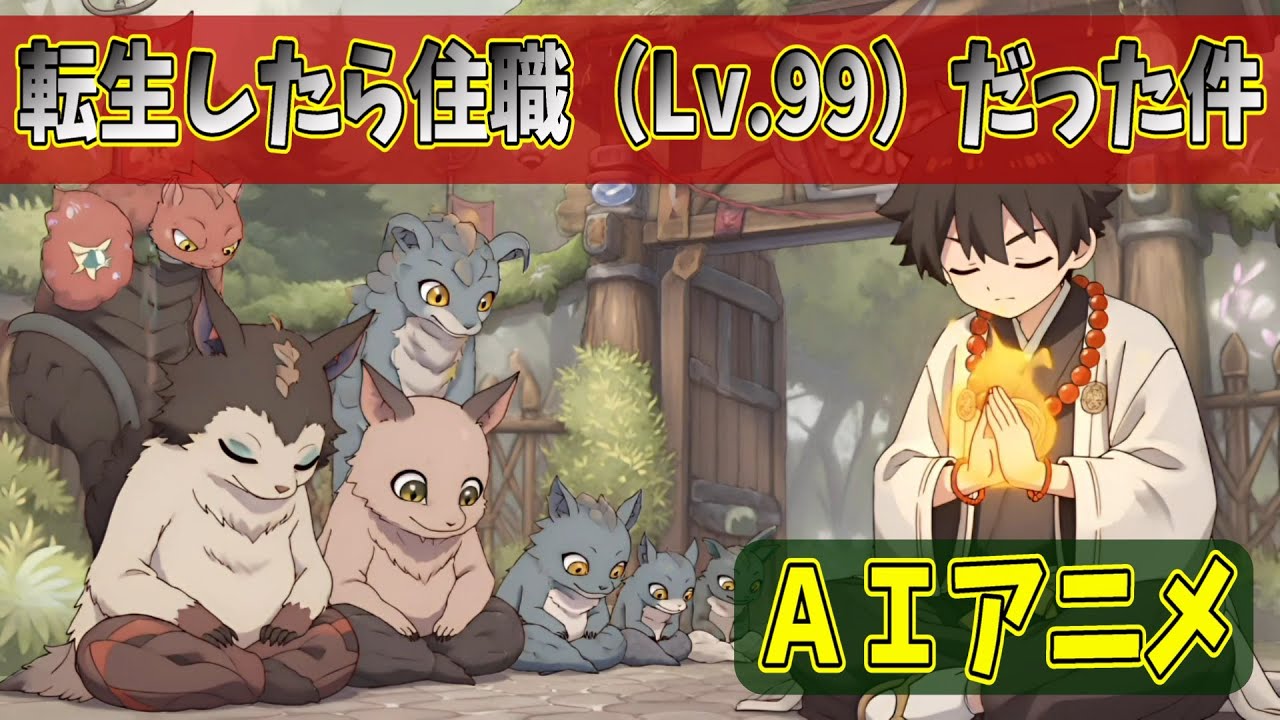 AIアニメ＆オリジナル歌【転生したら住職（Lv.99）だった件】　#転生アニメ