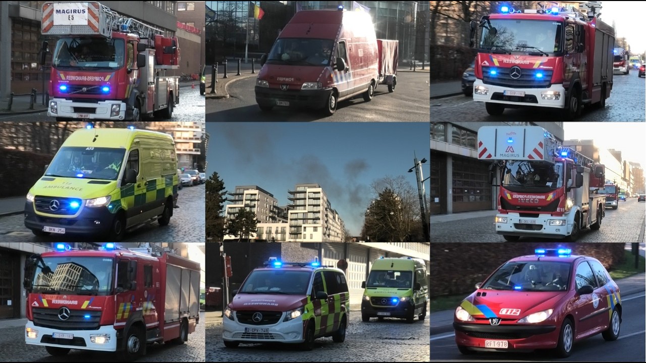 [UITSLAANDE BRAND] DRUKKE DAG voor de BRUSSELSE BRANDWEER met spoed naar vele interventies! [#4]