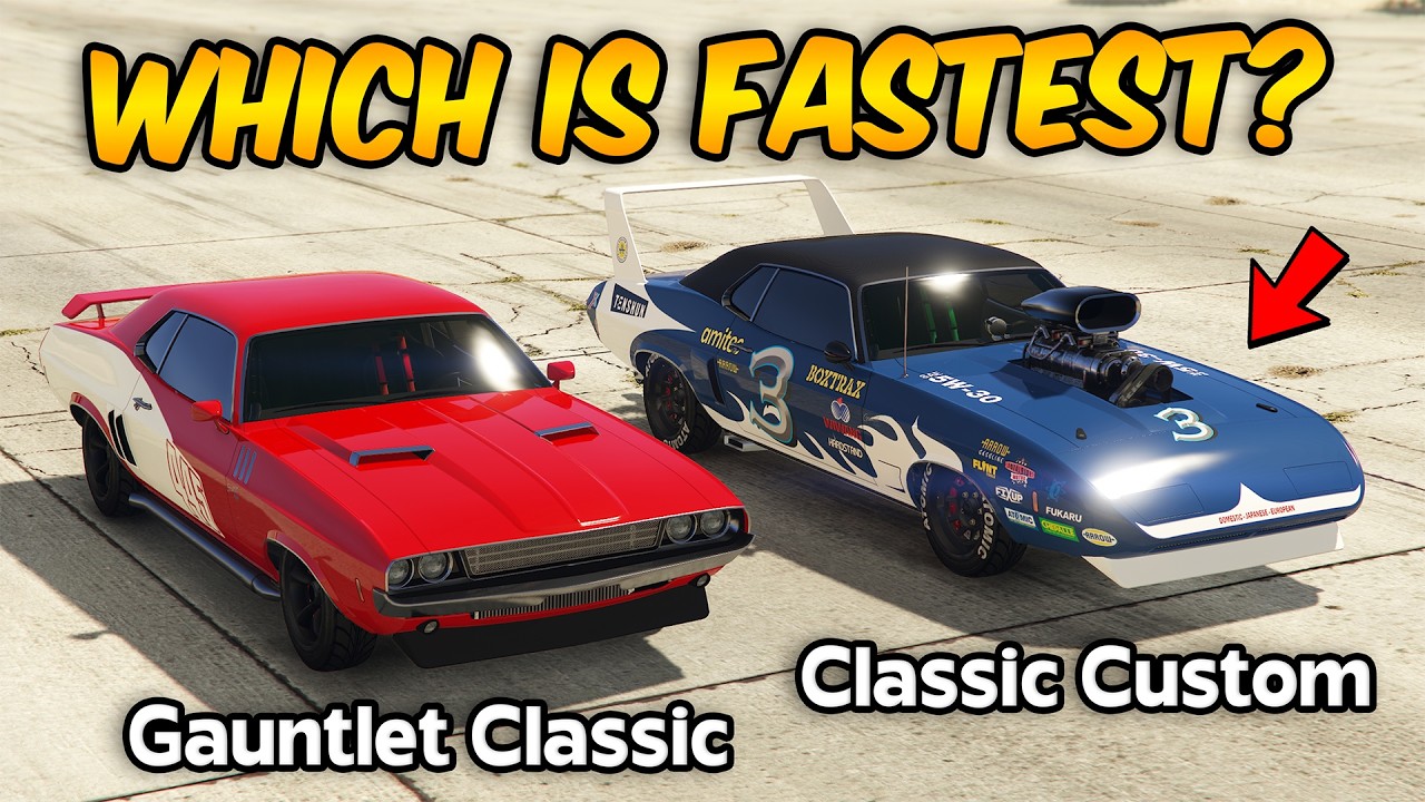 GTA 5 ONLINE - GAUNTLET CLASSIC CUSTOM VS GAUNTLET CLASSIC (WHICH IS FASTEST?)