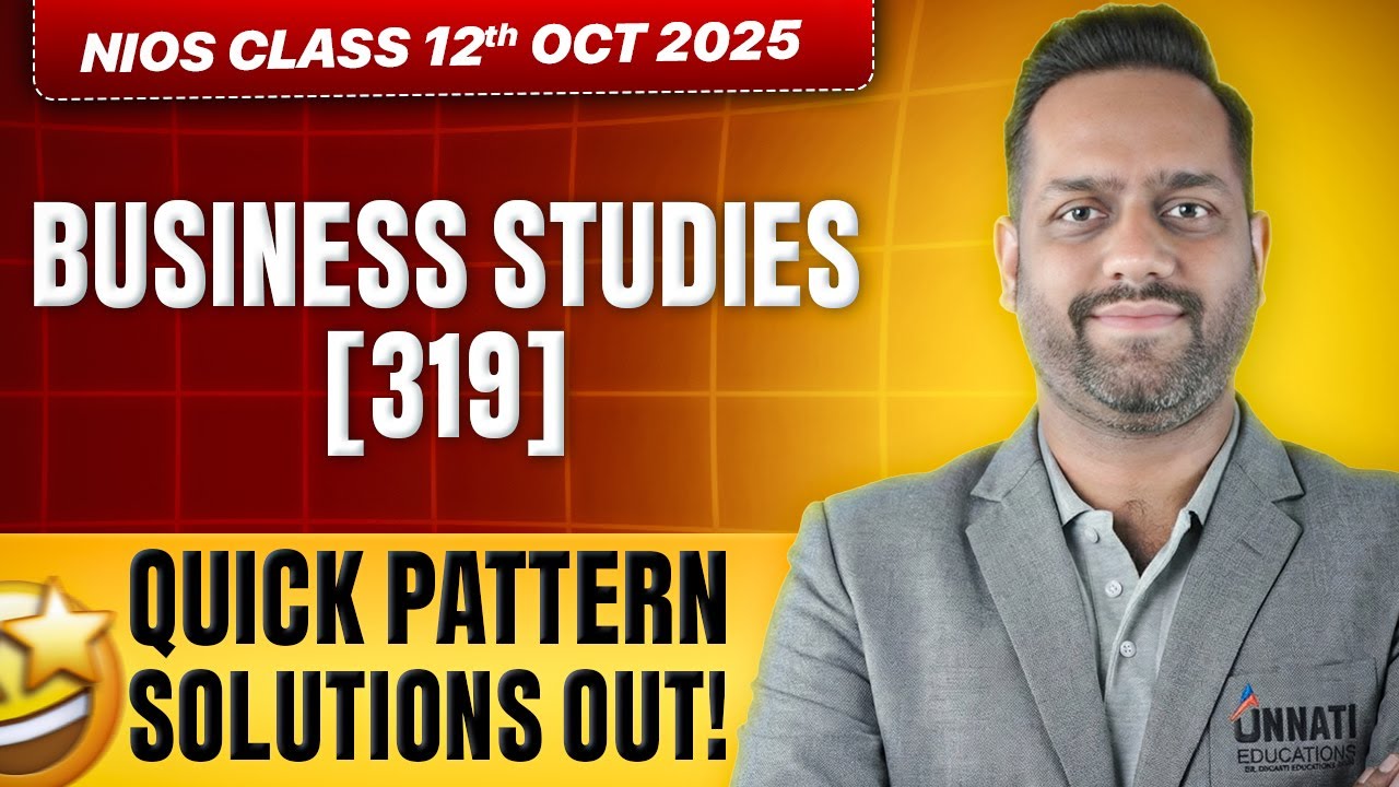 NIOS Business Studies Class 12 Question Paper Solved Oct 2025 | Don&rsquo;t Miss April 2026 Clues