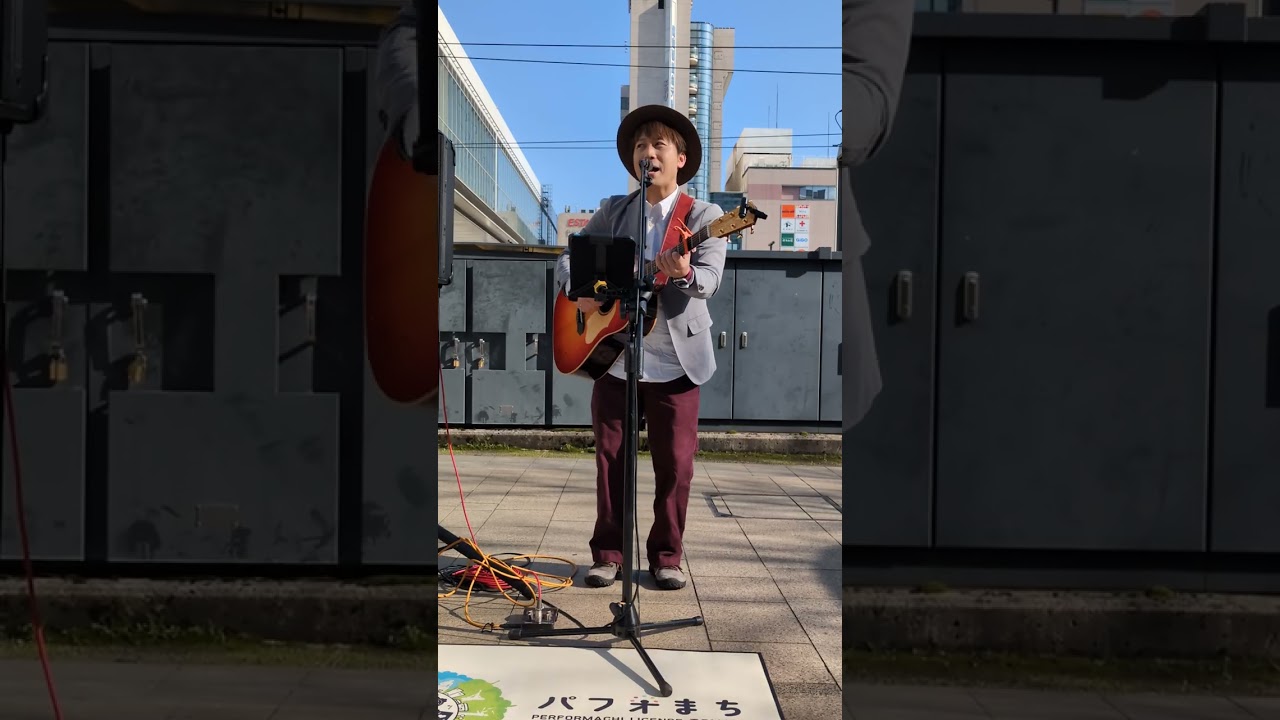 2月15日(日)富山駅マルート前路上ライブ      河合良                #富山 