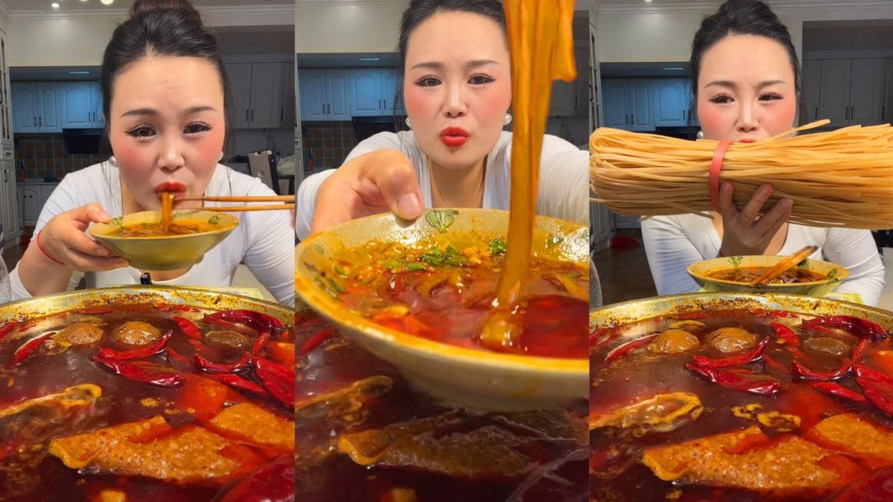 Extreme Spicy Mala Hot Pot & Giant Glass Noodles ASMR Mukbang