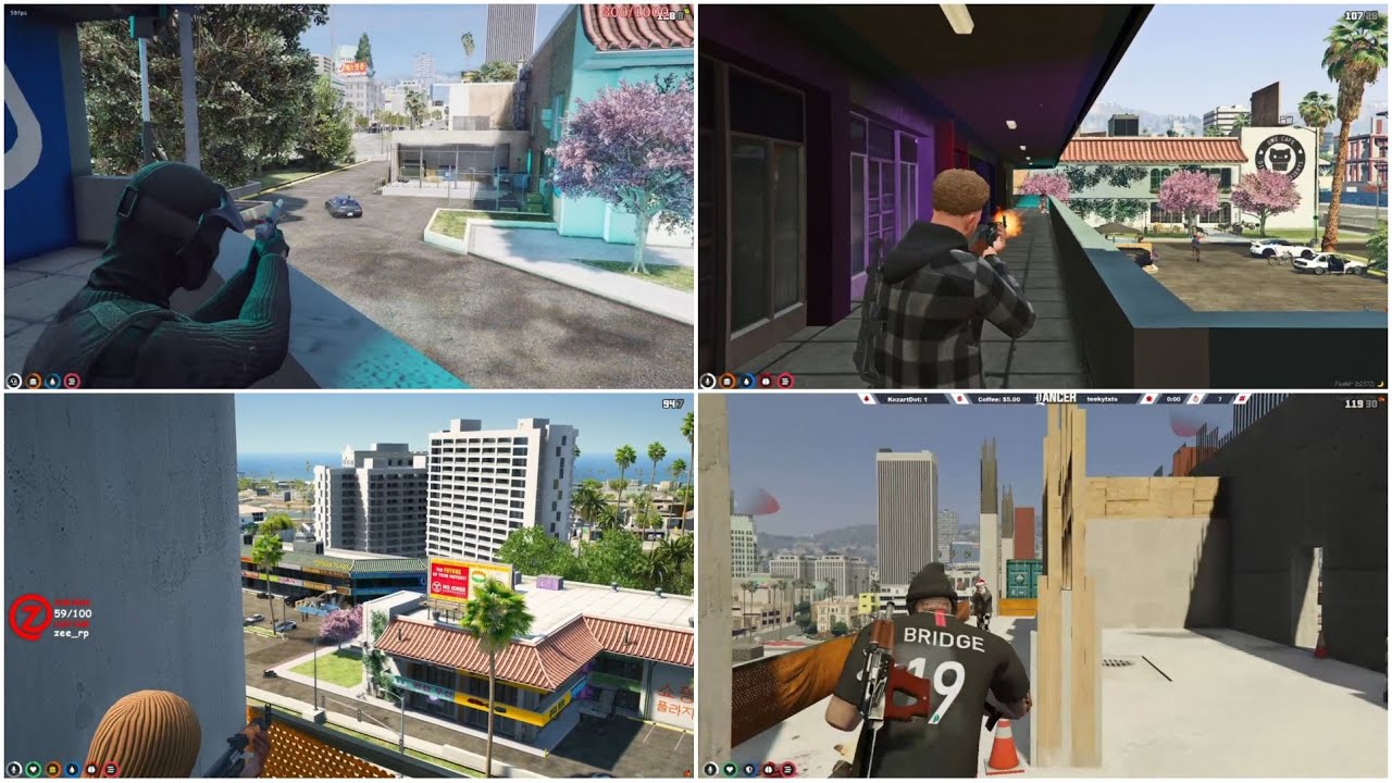 JustUS clap Ash and Skud Seaside & JustUS shootout at UwU (Multi POV) | GTA RP NoPixel 3.0