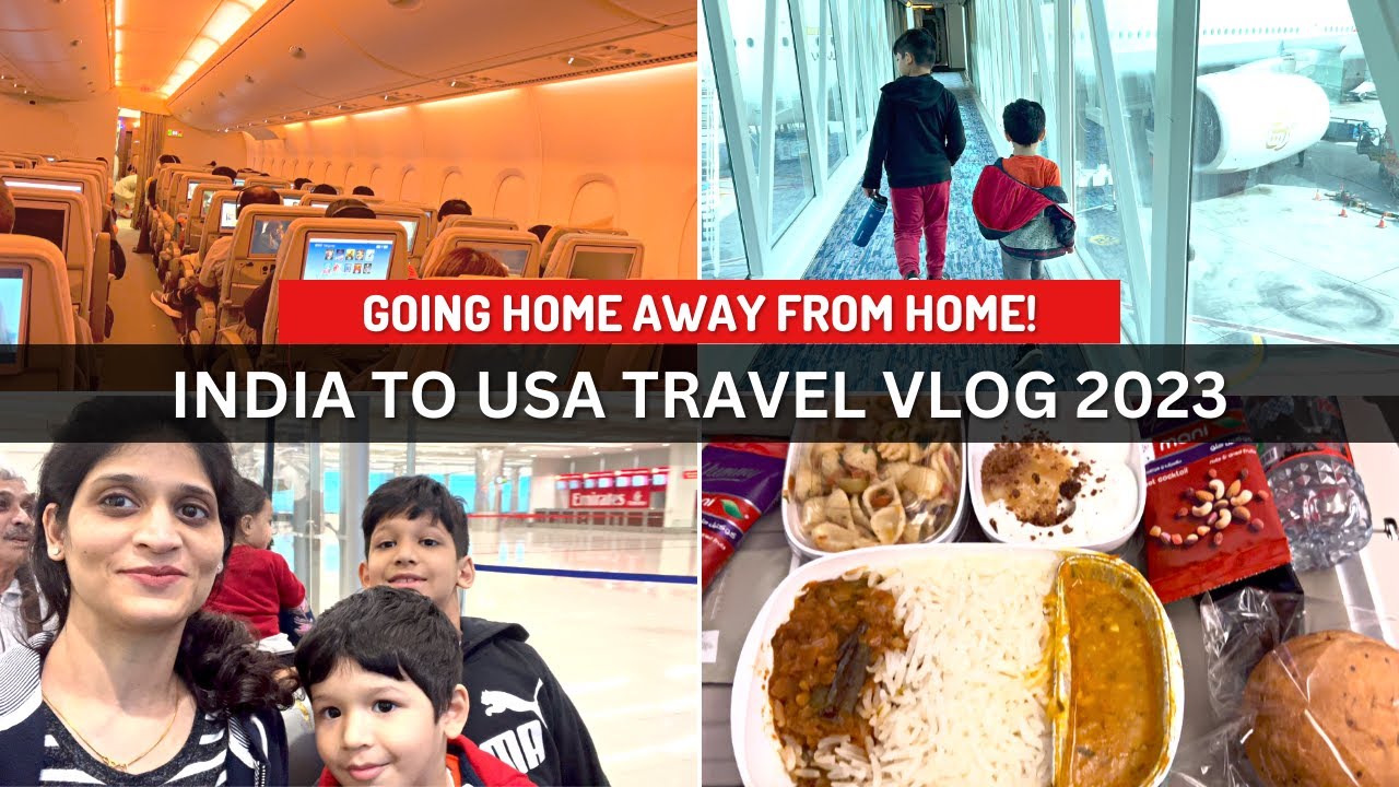 INDIA TO USA Travel Vlog | Traveling Alone With 2 Kids | Emirates Flight Experience |Anishee's Diary
