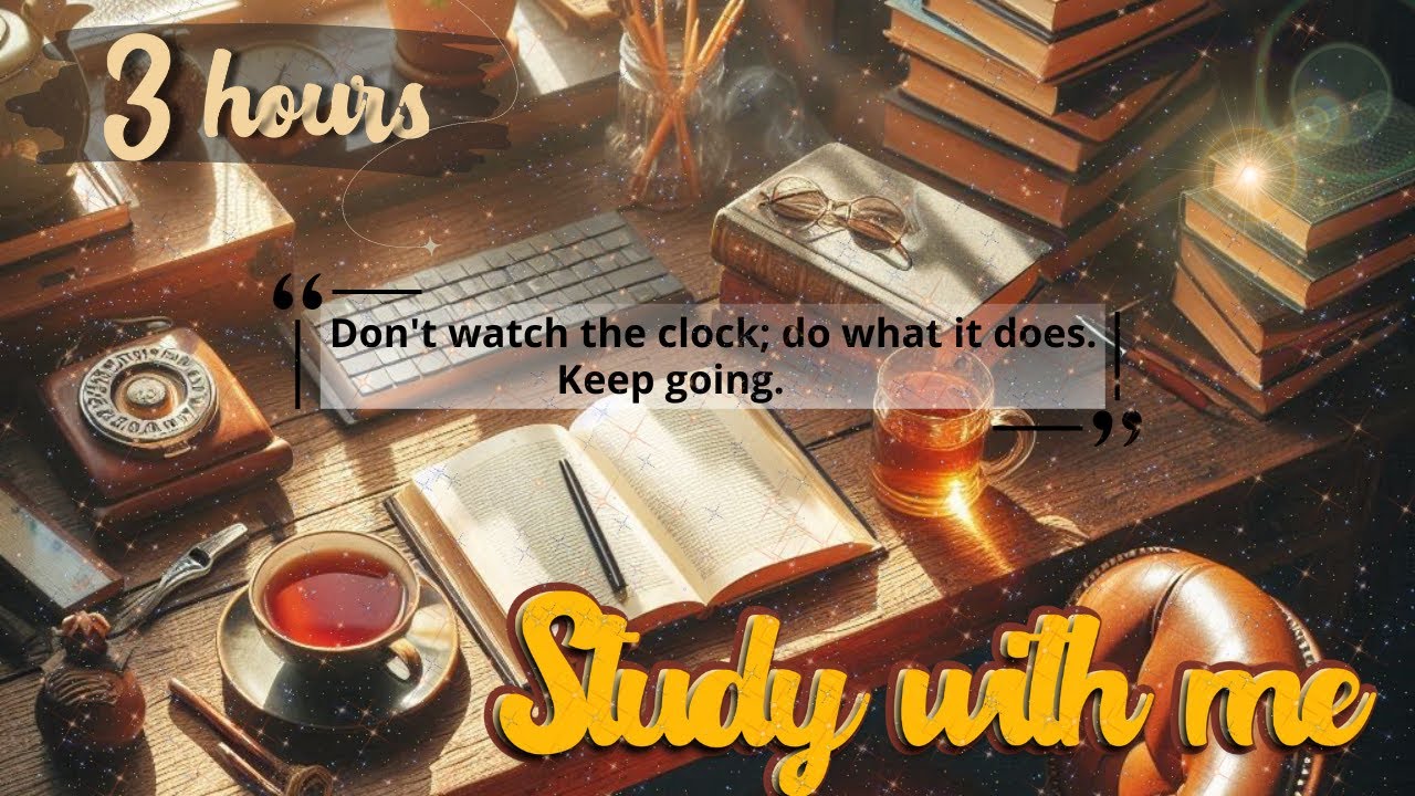 Relaxing music for studying and working 🎵 📚 3-HOUR STUDY WITH ME 💪