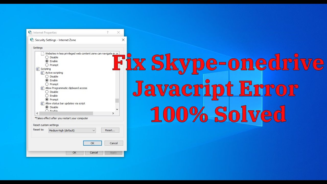 Enable JavaScript - Scripting Microsoft apps 100% Solved