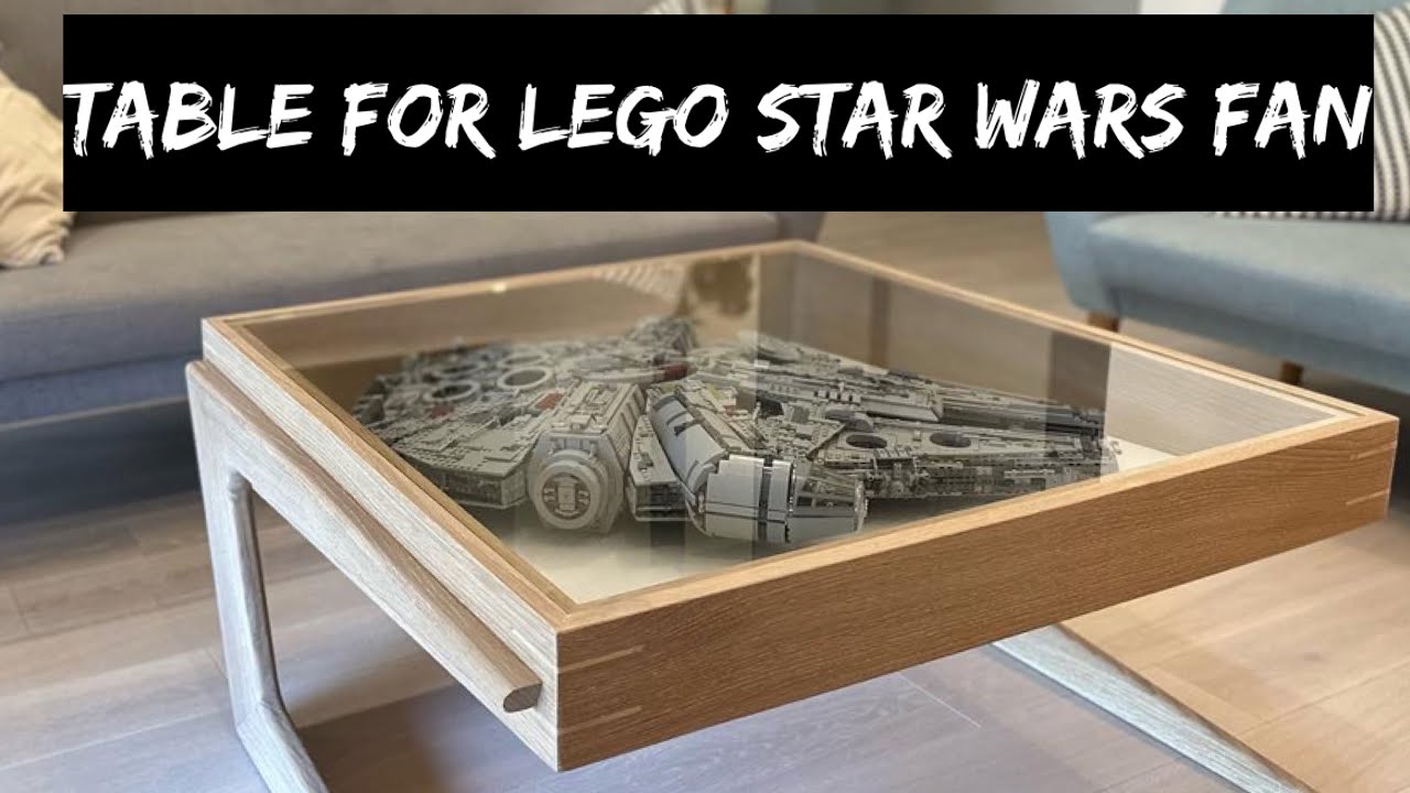 Star wars fan wooden table with lego 75192 falcon millenium