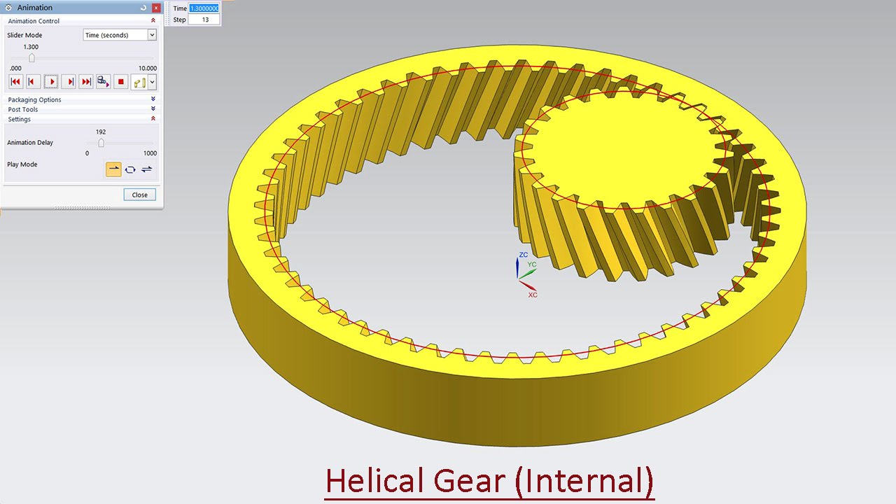 Helical Gear (Internal) - Motion Simulation (Video Tutorial) -- Siemens NX