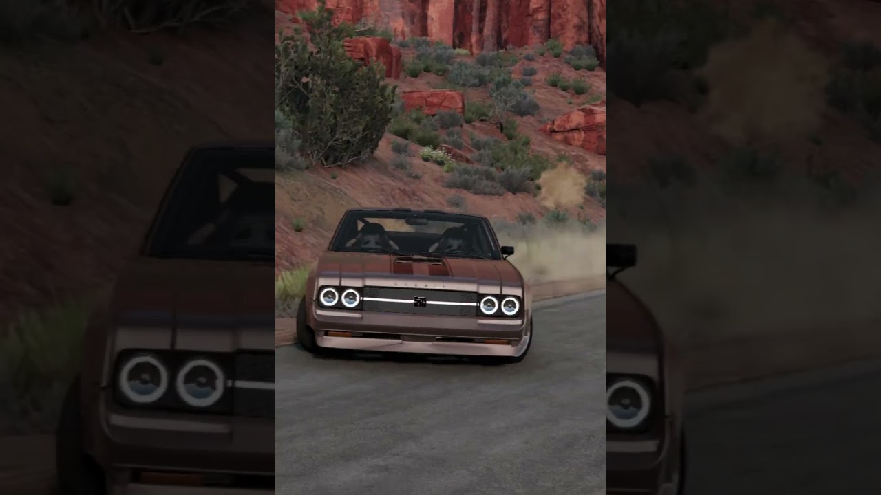 Muscle car drifting on mountains! 
