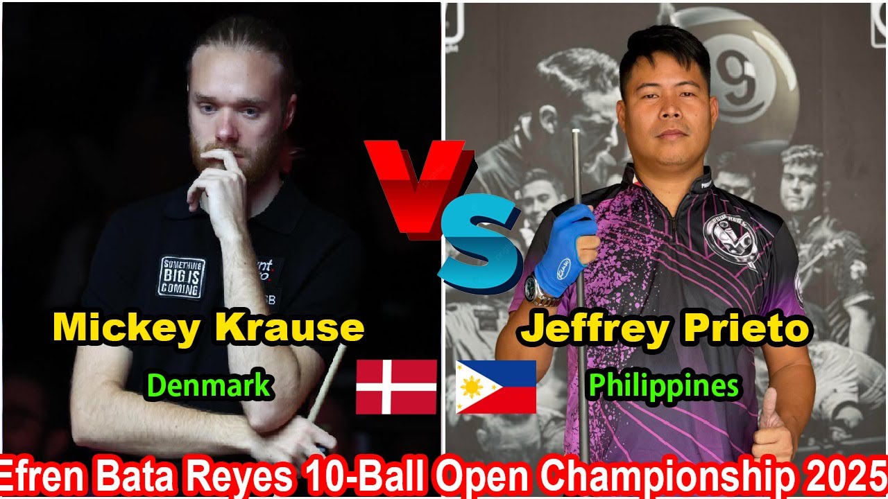 Jeff Prieto 🆚️ Mickey Krause |  Efren Bata Reyes 10-Ball Open Championship 2025
