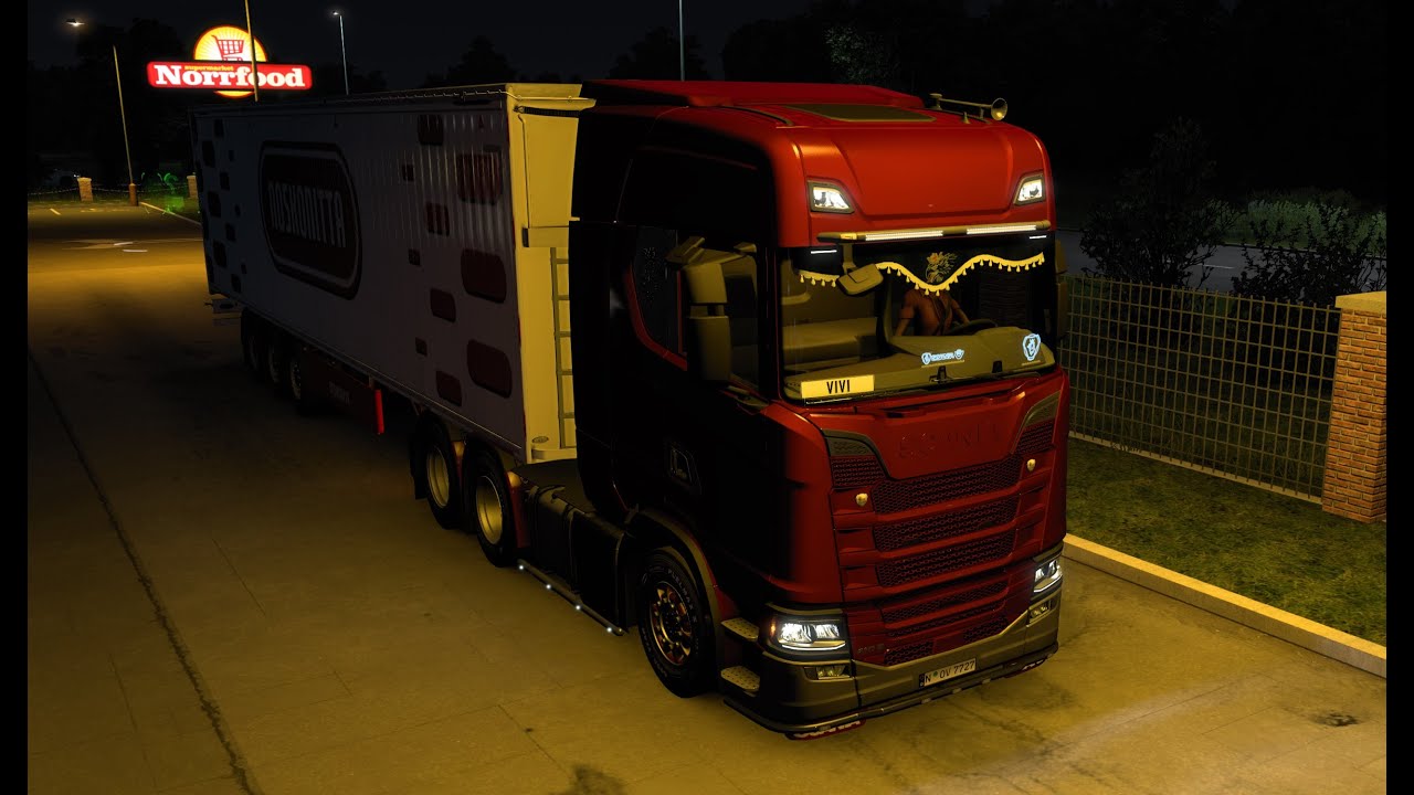 ETS2(Euro Truck Simulator2) 581Km Drive in Lithuania-Latvia-Sweden for Ferry/SCANIA/T300RS GT