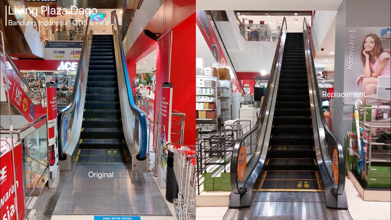 OLD & NEW - Old OTIS Escalators and Pillar Escalators at Living Plaza Dago, Bandung