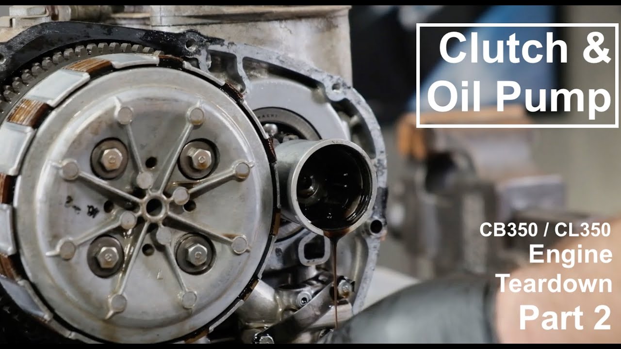 Разборка сцепления и масляного насоса: разборка двигателя Honda CB350 / CL350, часть 2