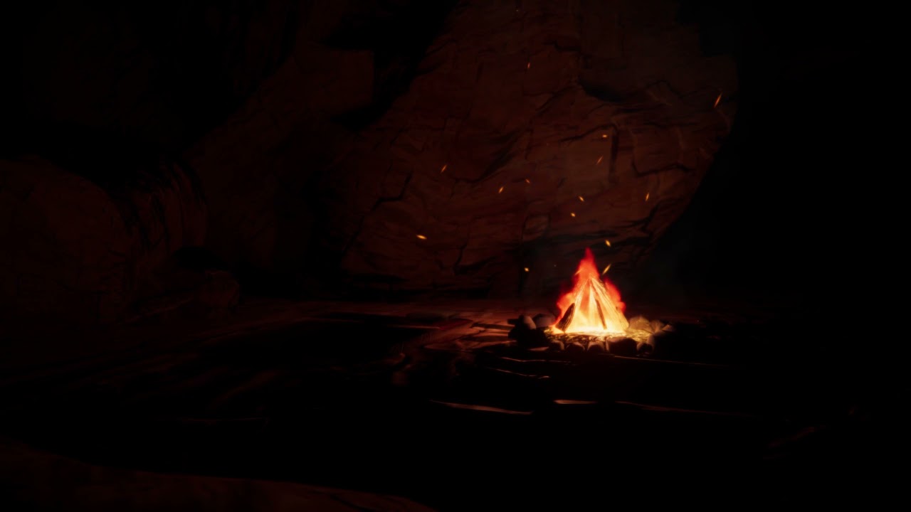 Crackling Campfire in Cavernous Cave || Relaxing Ambience
