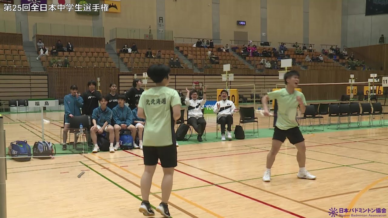【全日中2025】準決勝（福島県vs北北海道）混合ダブルス｜小川真輝／橋爪藍莉（福島県）vs 松下一誠／林華乃葉（北北海道）