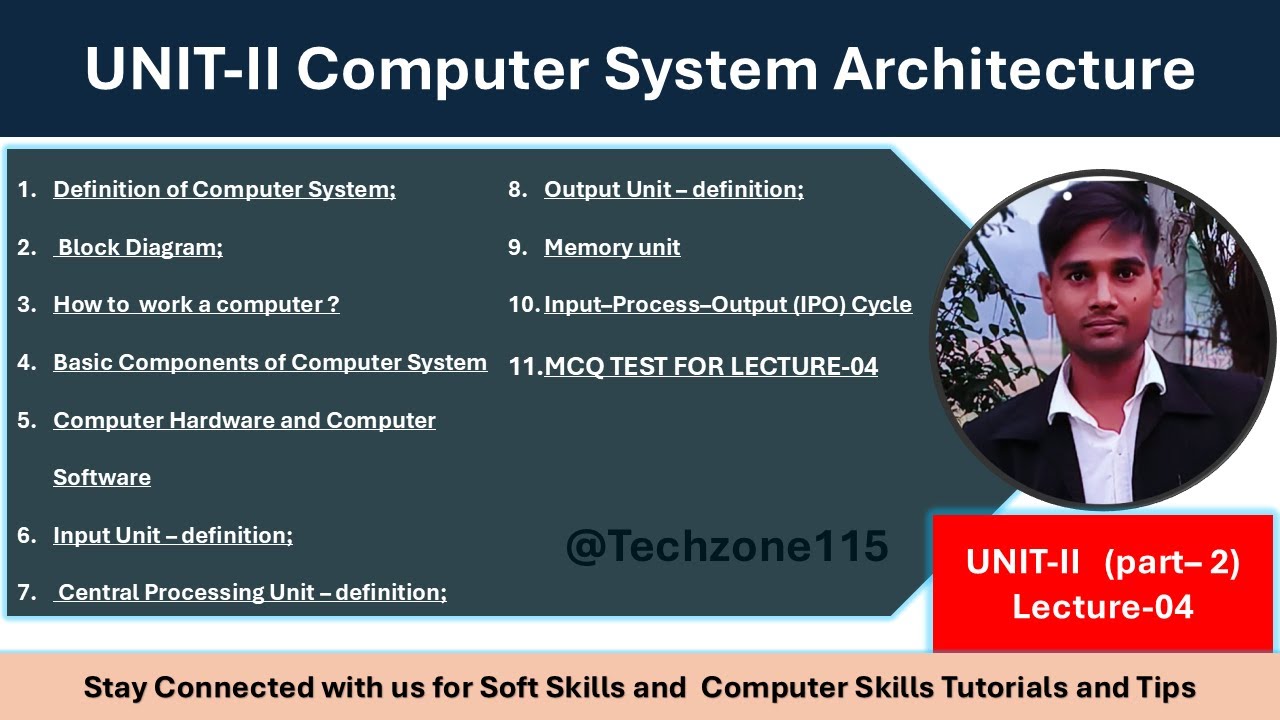 Basic Computer By sonu Sir lecture 04 #unit-II Part-02  Computer Archietecture  #techzone115 #sonu7i
