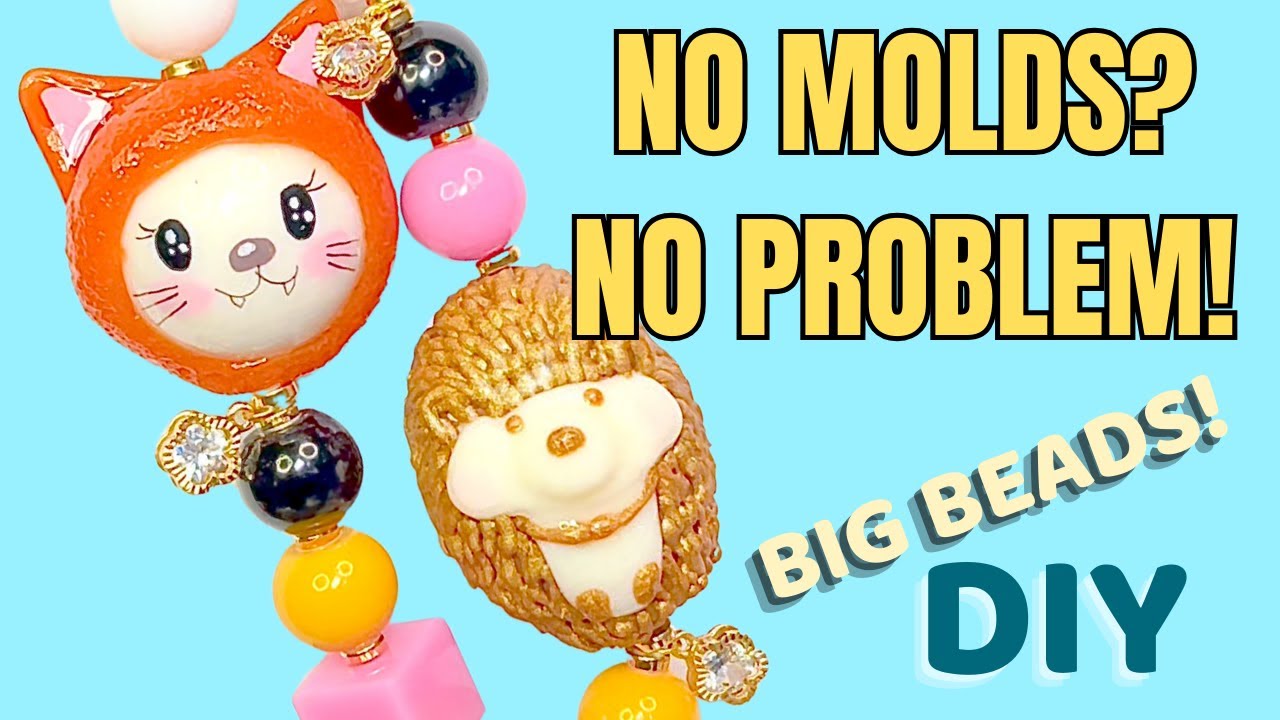 No Molds? No Problem! DIY CUTE, BIG & Lightweight RESIN Beads
