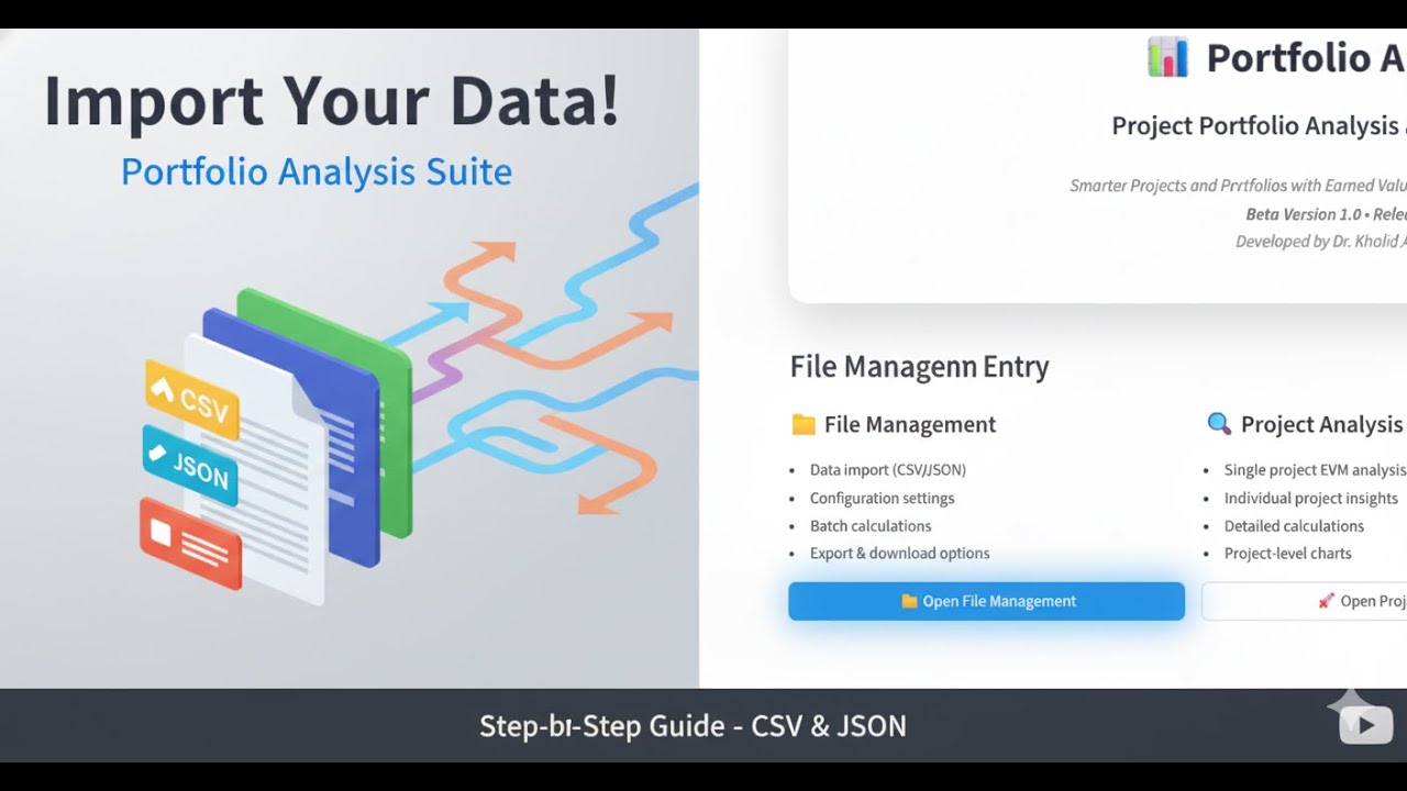 How to Import Data (CSV/JSON) into Portfolio Analysis Suite | Step-by-Step Guide