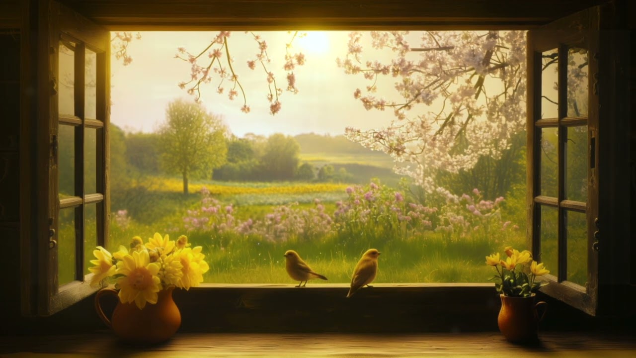A Window into Spring | Serene Countryside & Relaxing Piano Music | Turn Your Screen into a Window