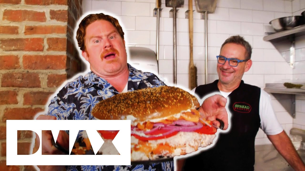 Casey Vs “The Whale” A 13 LBS Bagel | Man V Food
