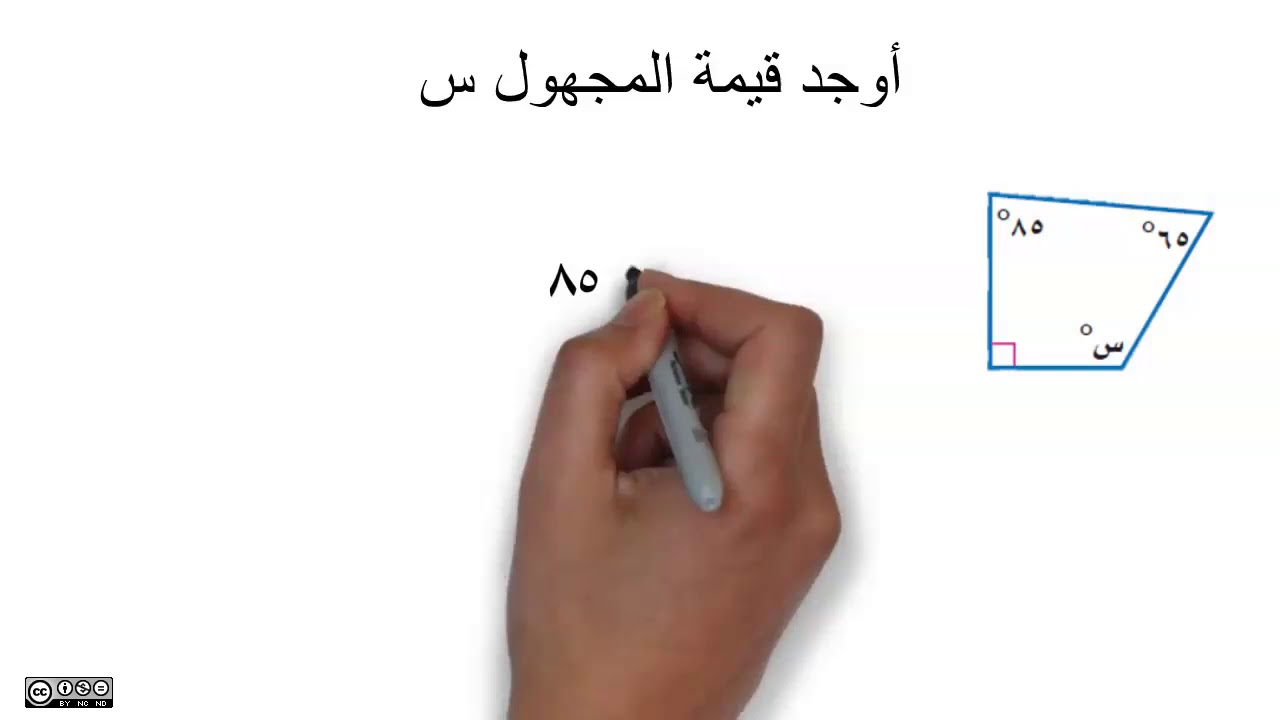 مجموع زوايا الأشكال الرباعية / الصف السادس الابتدائي / الفصل الثاني