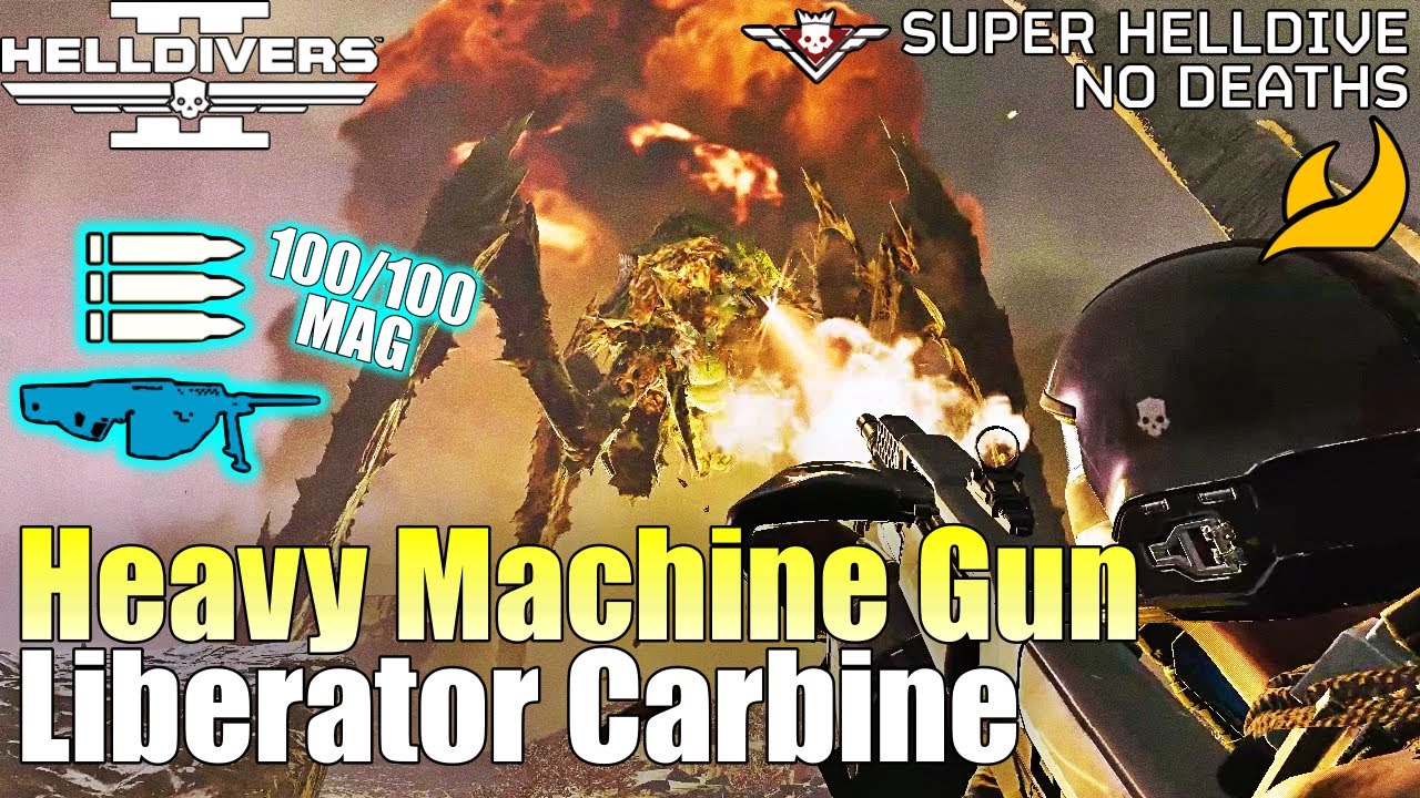 Helldivers 2 - MG-206 Heavy Machine Gun Gameplay (No commentary, Max difficulty, No deaths)