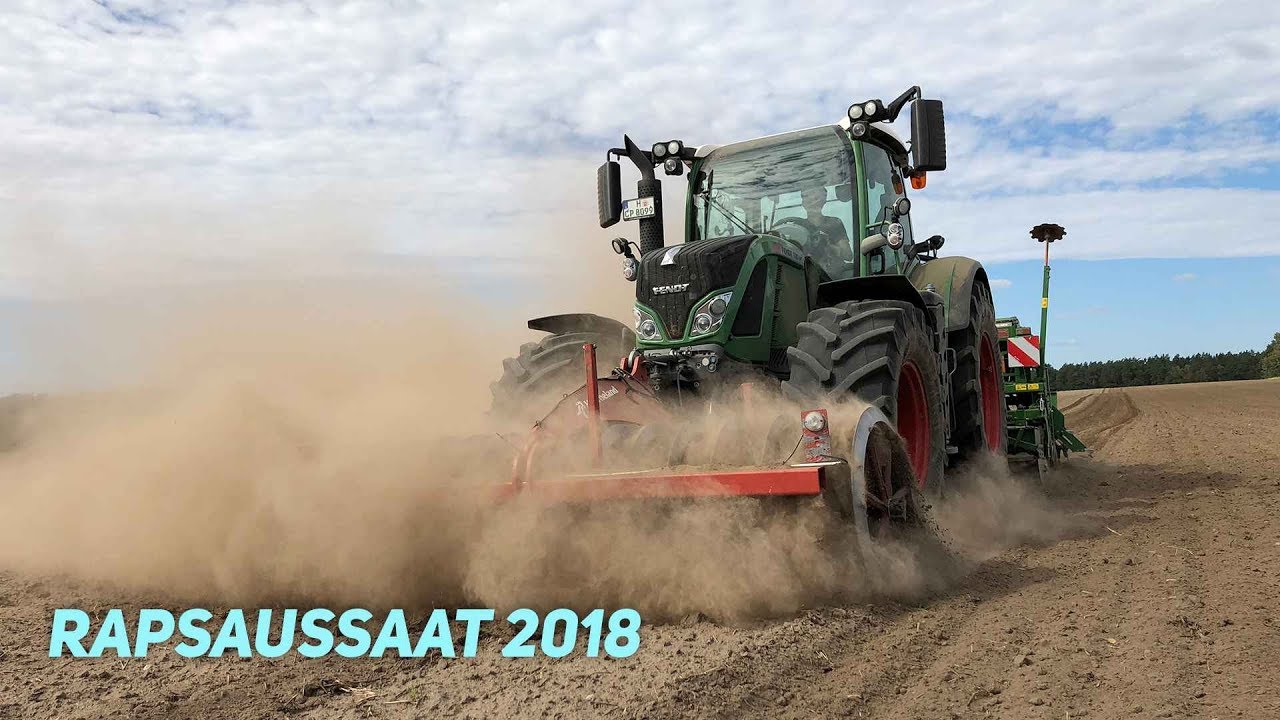Rapsaussaat 2018 | Fendt 720 | Amazone AD 3000 | Kverneland Packer | CabView