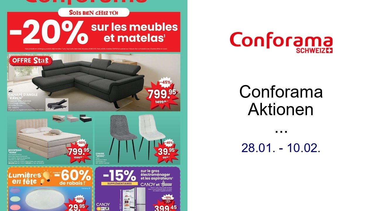 Conforama Aktionen Meubles et Matelas 28.01. - 10.02.