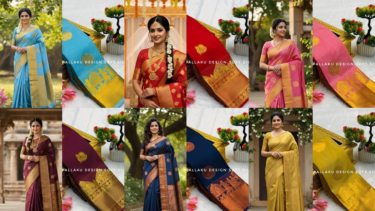 Luxury Pallaku Design Soft Silk Sarees | WhatsApp - 8344378186 #softsilk #pallakku #silksarees